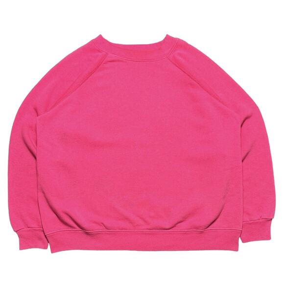 Vintage 90s Hanes Pullover Raglan Cut Sweatshirt Pink Wmns XL Cut Tag Stain - Picture 1 of 6